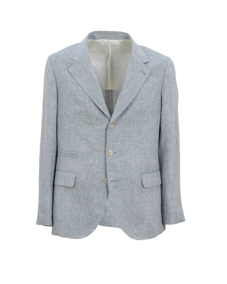 Shop BRUNELLO CUCINELLI  Giacca: Brunello Cucinelli giacca decostruita in lino délavé.
Chiusura con tre bottoni in metallo stirato a due
Rever tradizionale.
Tasche a filetto con patta, ticket pocket e taschino su petto.
Polsini con quattro bottoni in metallo e asole apribili.
Spacco doppio su retro.
Due tasche interne con chiusura a bottone e tasca portapenna.
Mezza fodera in cupro.
Drop 7.
Composizione: 100% lino.
Made in Italy.. MB4307BTD-C076